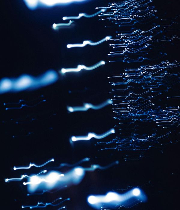 Abstract glowing lines representing metabolic flow and energy